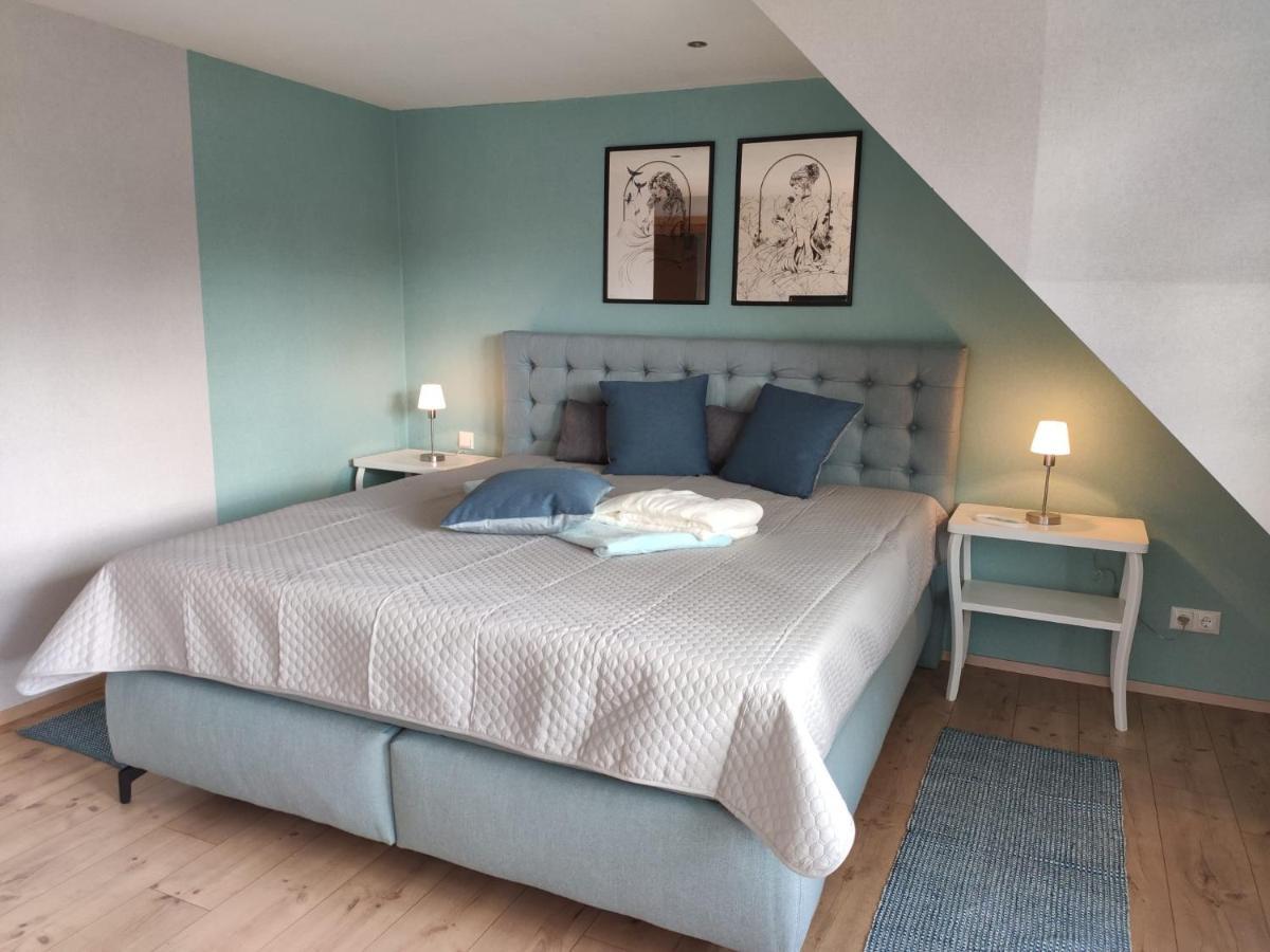 Ferienhaus Blaue Blume Mit 11 Kw Ladestation, Kamin, Terrasse, Eingezaeuntem Garten, Sauna, Wlan, Netflix, 2 Hunde Willkommen! Güntersberge Kültér fotó